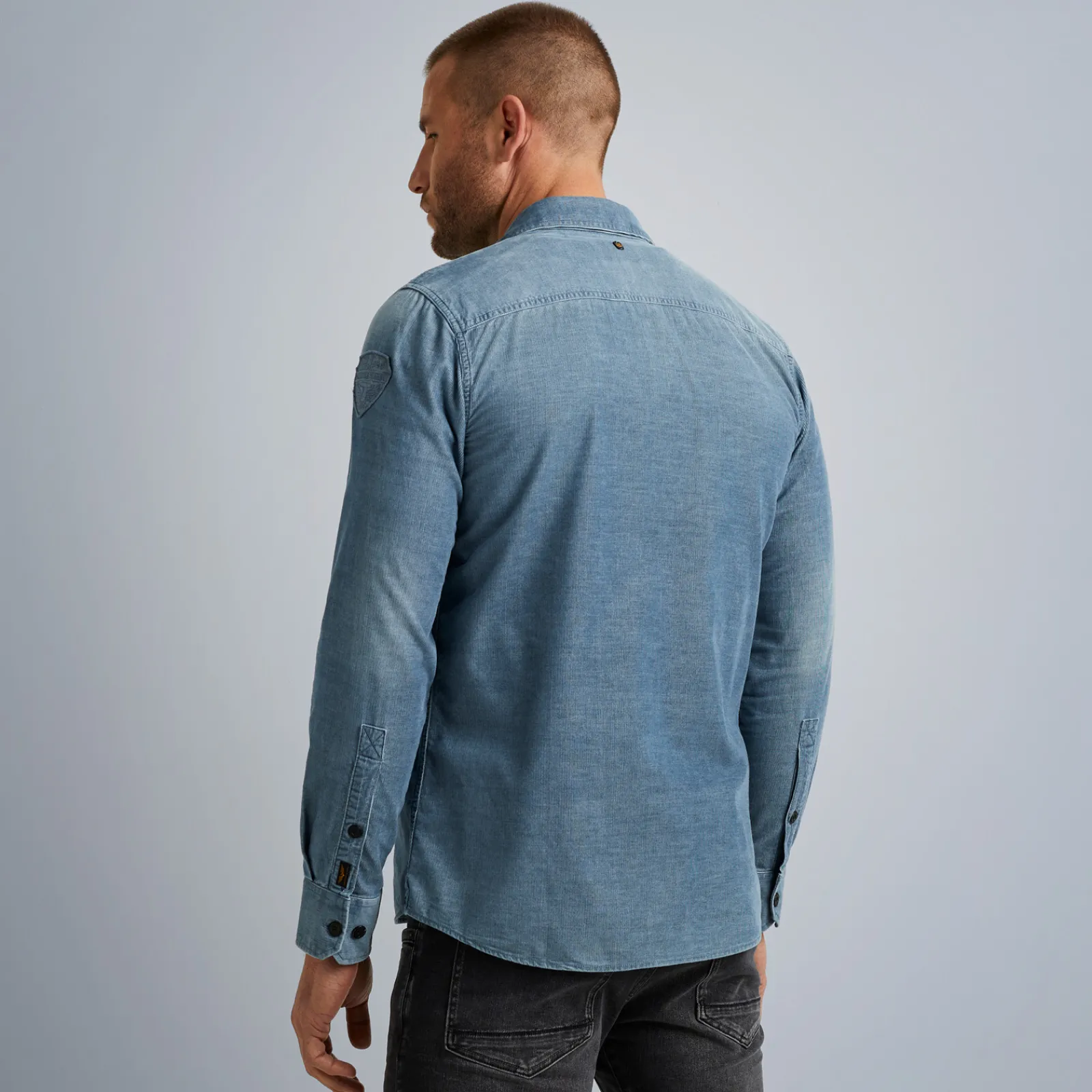 PME Legend Tops*Shirt In Indigo Corduroy Blue