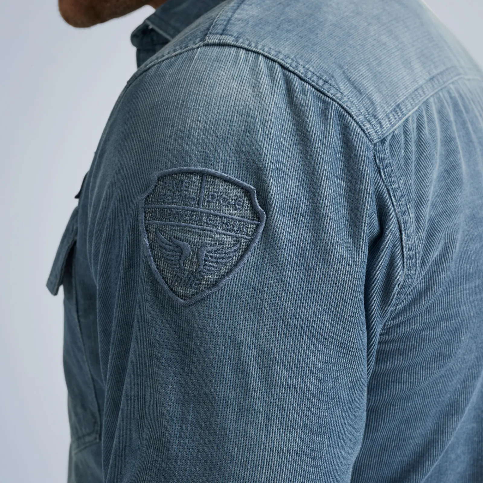 PME Legend Tops*Shirt In Indigo Corduroy Blue