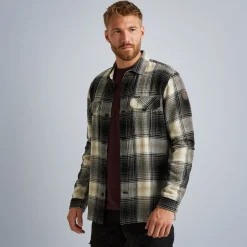 PME Legend Tops*Shirt Jacket With Check Pattern Grey