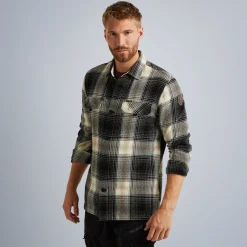 PME Legend Tops*Shirt Jacket With Check Pattern Grey