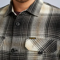 PME Legend Tops*Shirt Jacket With Check Pattern Grey