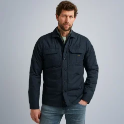 PME Legend Tops*Shirt Jacket With Rib Structure Blue