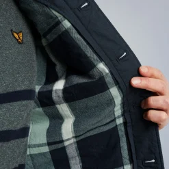 PME Legend Tops*Shirt Jacket With Rib Structure Blue