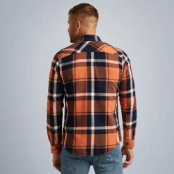 PME Legend Tops*Shirt With Check Pattern Orange