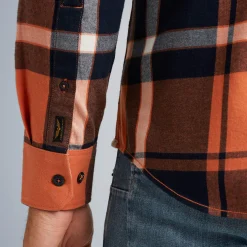 PME Legend Tops*Shirt With Check Pattern Orange