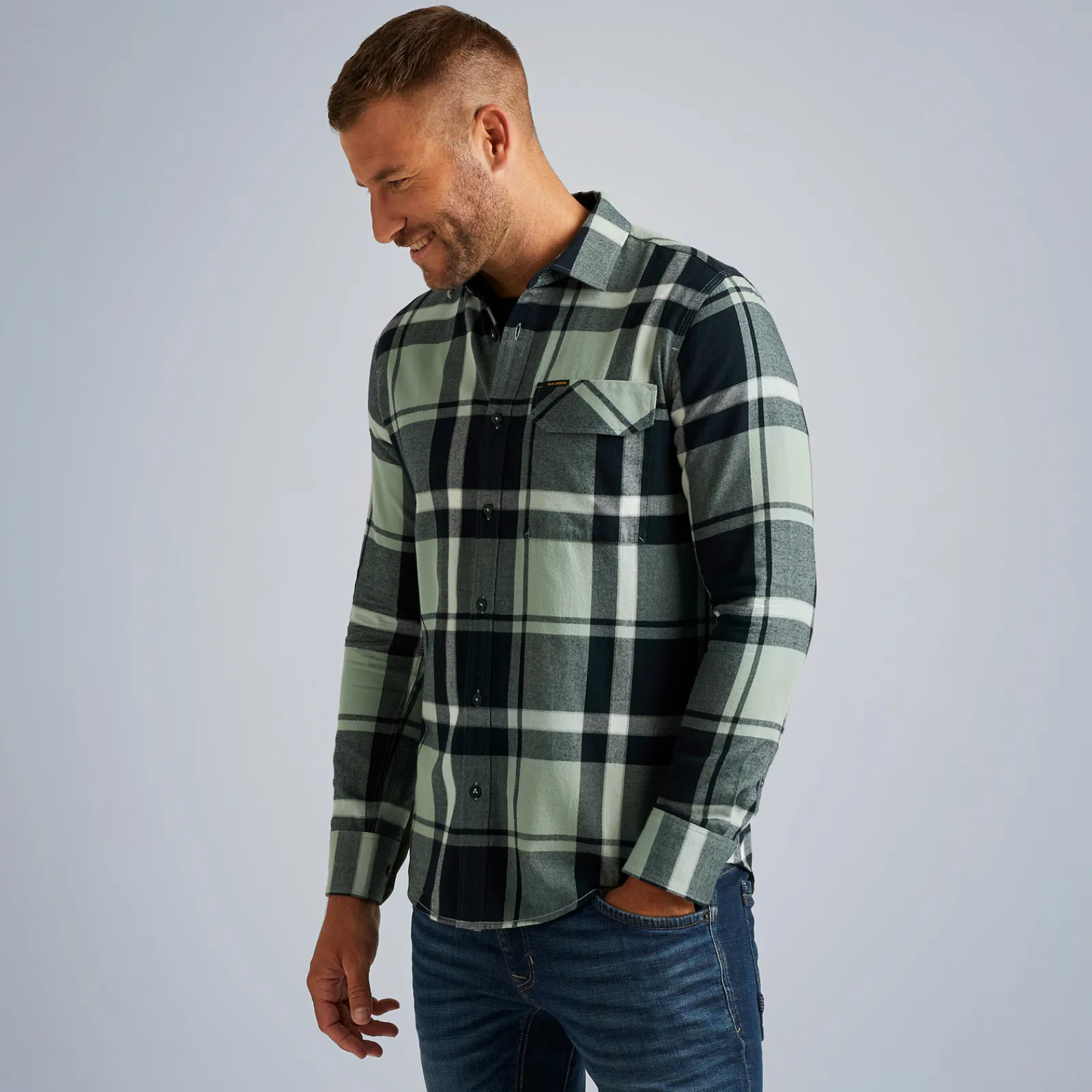 PME Legend Tops*Shirt With Check Pattern Green