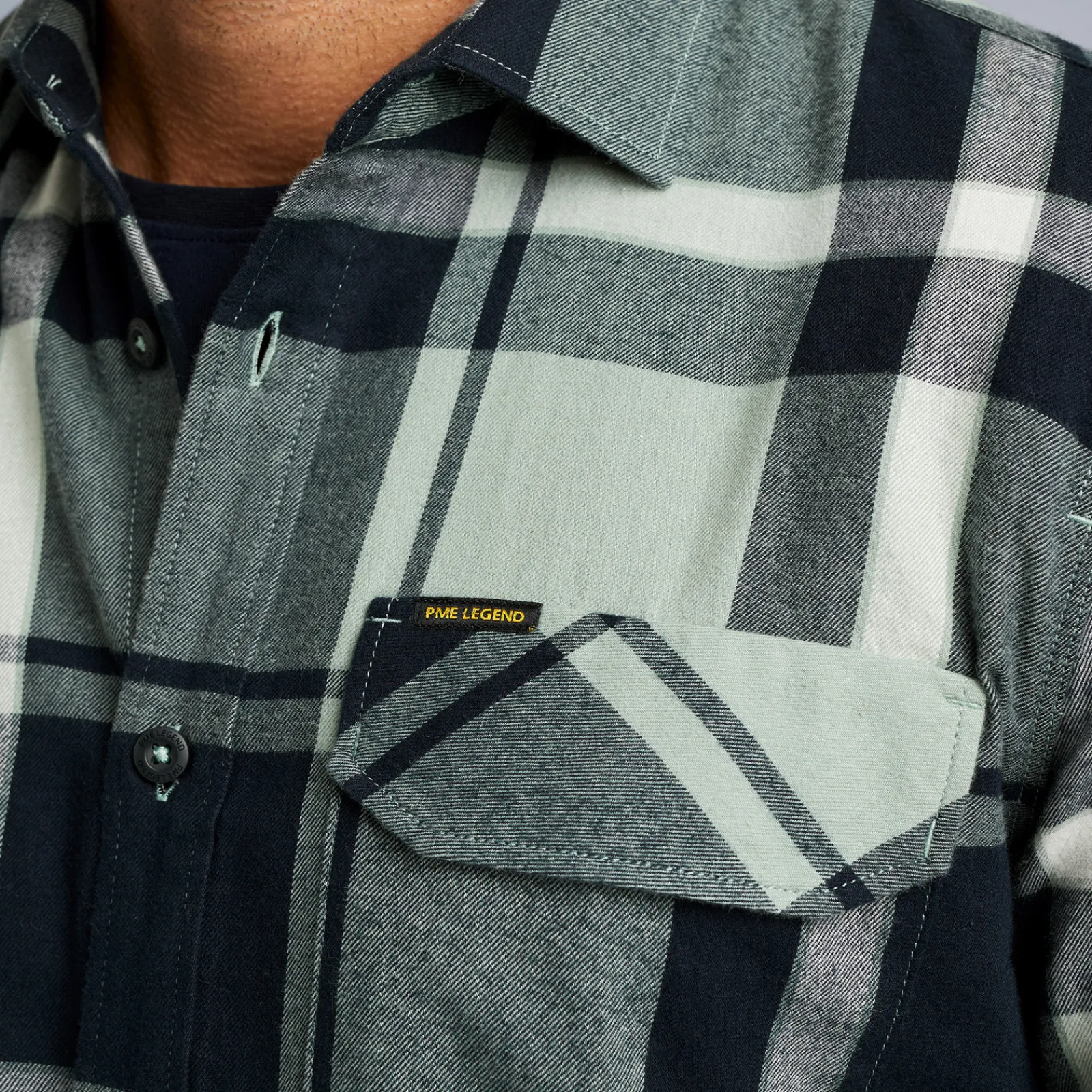 PME Legend Tops*Shirt With Check Pattern Green