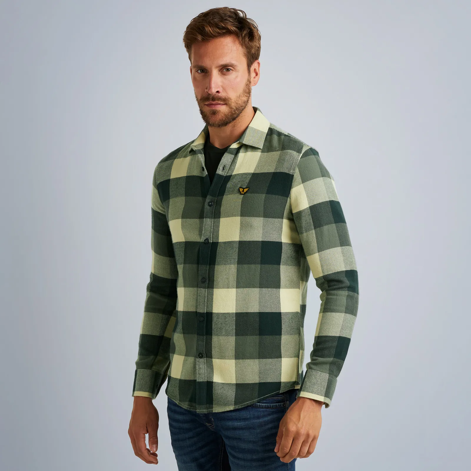 PME Legend Tops*Shirt With Check Pattern Green