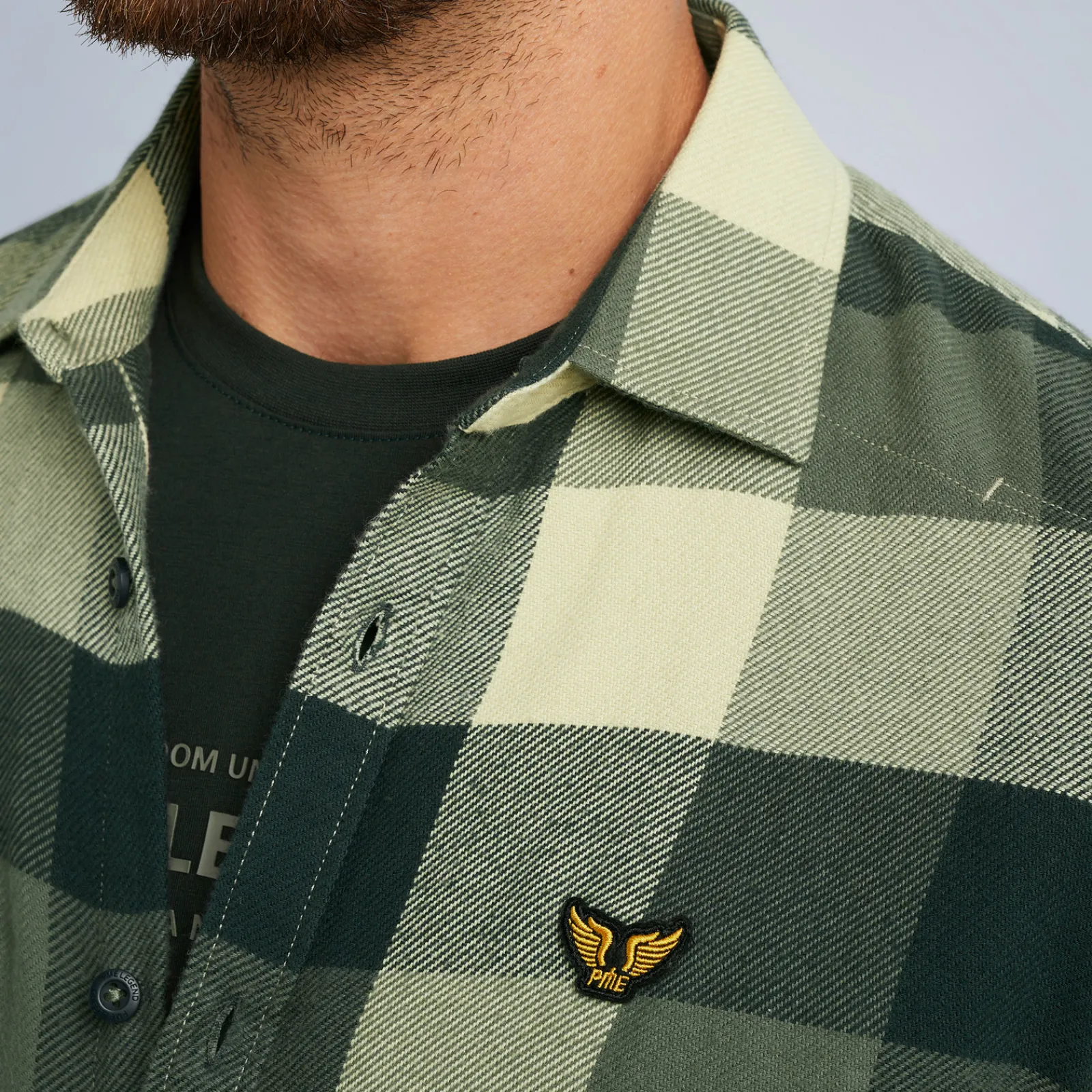 PME Legend Tops*Shirt With Check Pattern Green