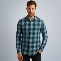 PME Legend Tops*Shirt With Check Pattern Blue