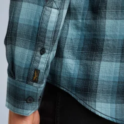 PME Legend Tops*Shirt With Check Pattern Blue