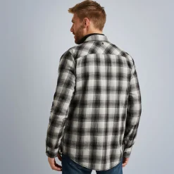 PME Legend Tops*Shirt With Check Pattern Grey