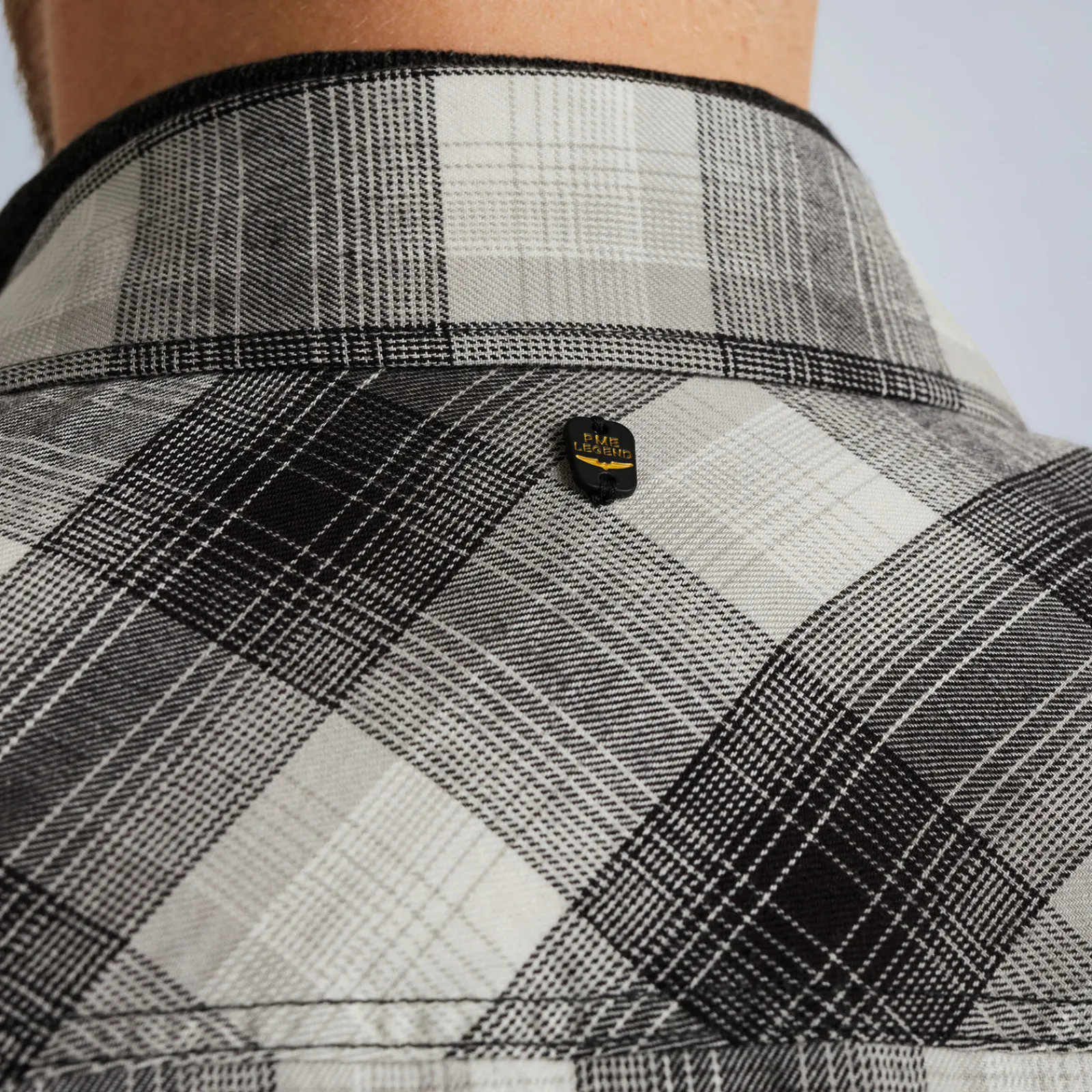 PME Legend Tops*Shirt With Check Pattern Grey