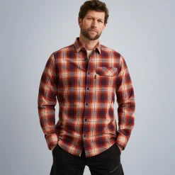 PME Legend Tops*Shirt With Check Pattern Red