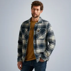 PME Legend Tops*Shirt With Check Pattern Blue