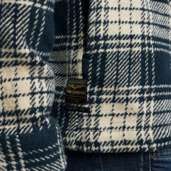 PME Legend Tops*Shirt With Check Pattern Blue