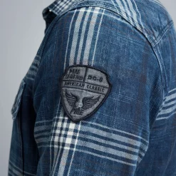 PME Legend Tops*Shirt With Check Pattern Blue