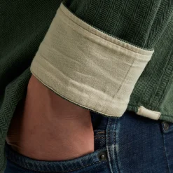 PME Legend Tops*Shirt With Herringbone Texture Green