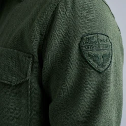 PME Legend Tops*Shirt With Herringbone Texture Green