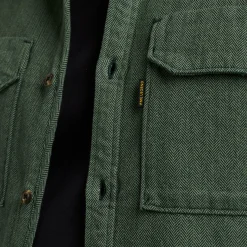 PME Legend Tops*Shirt With Herringbone Texture Green