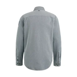 PME Legend Tops*Shirt With Herringbone Texture Blue