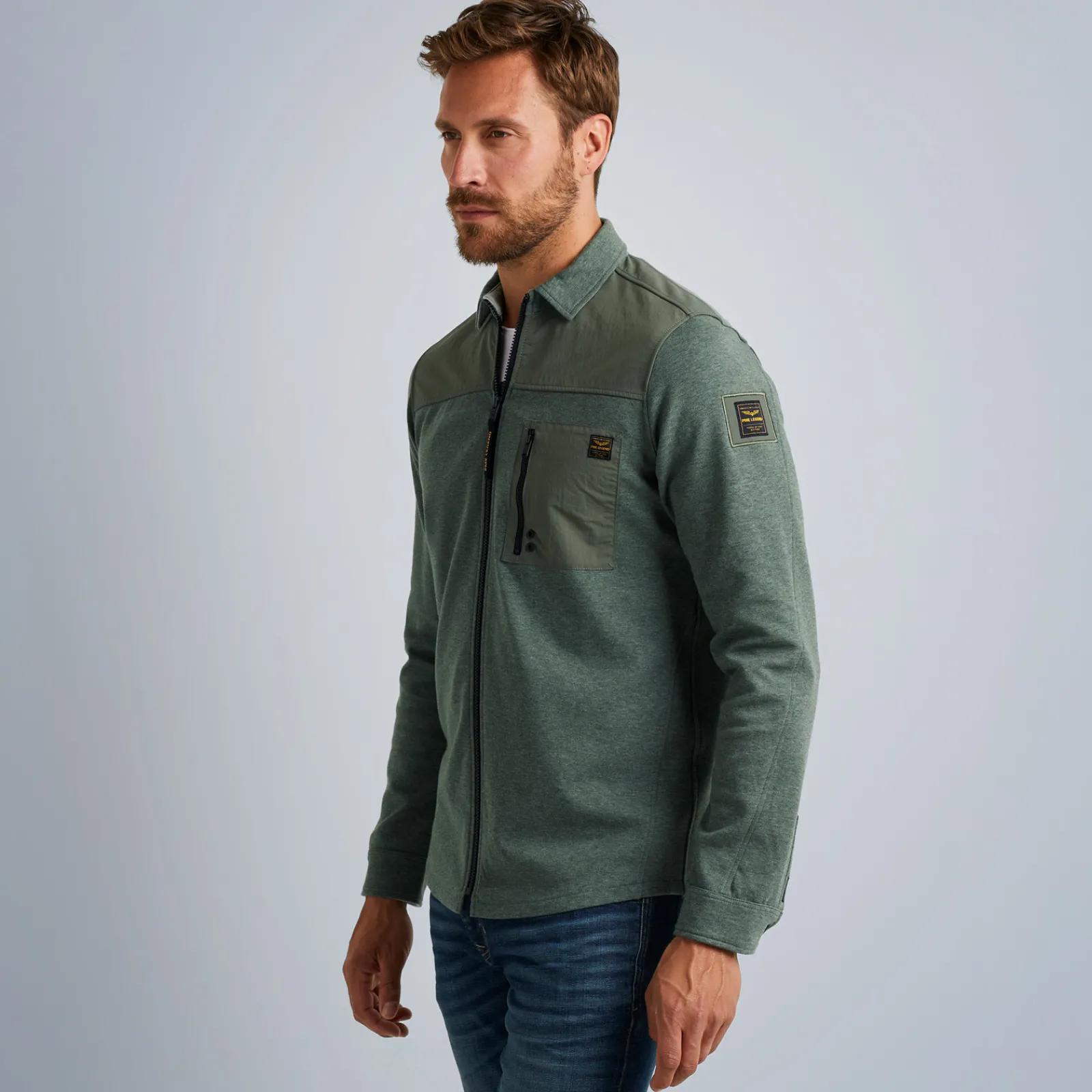PME Legend Tops*Shirt With Zipper Green
