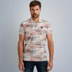 PME Legend Tops*Short Sleeve Polo Jersey Aop Beige