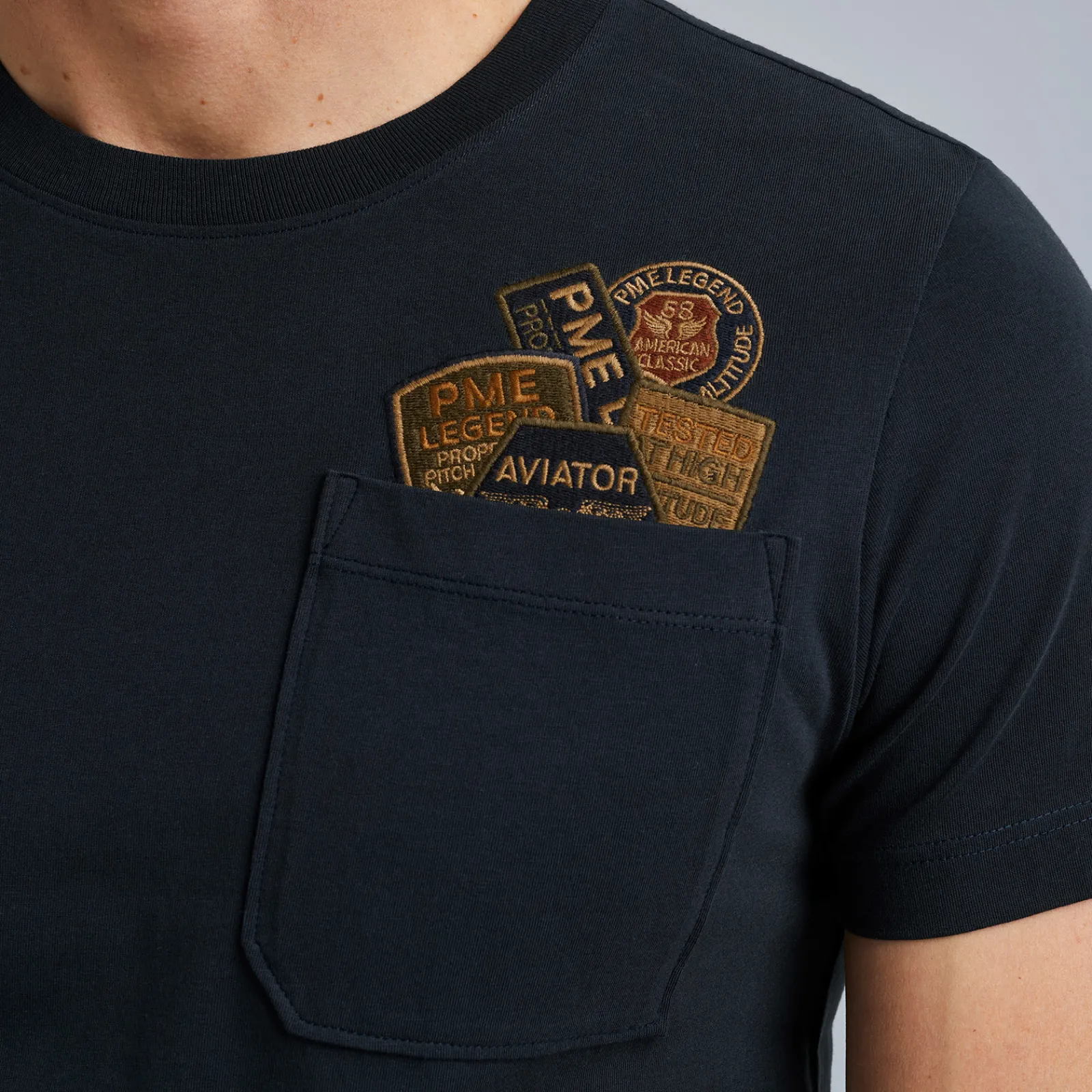 PME Legend Tops*Short Sleeve R-Neck Single Jersey Play Blue