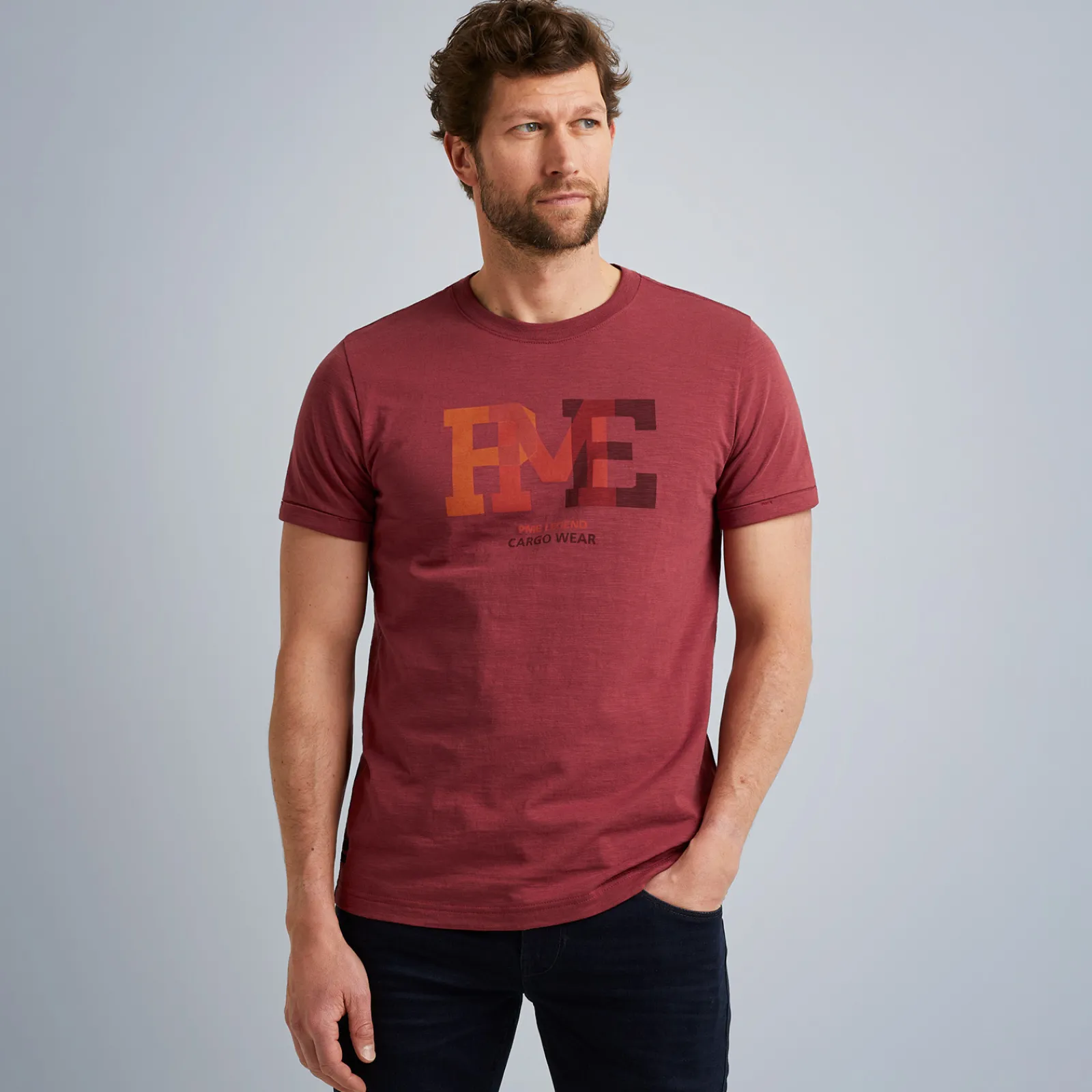 PME Legend Tops*Short Sleeve R-Neck Slub Jersey Red