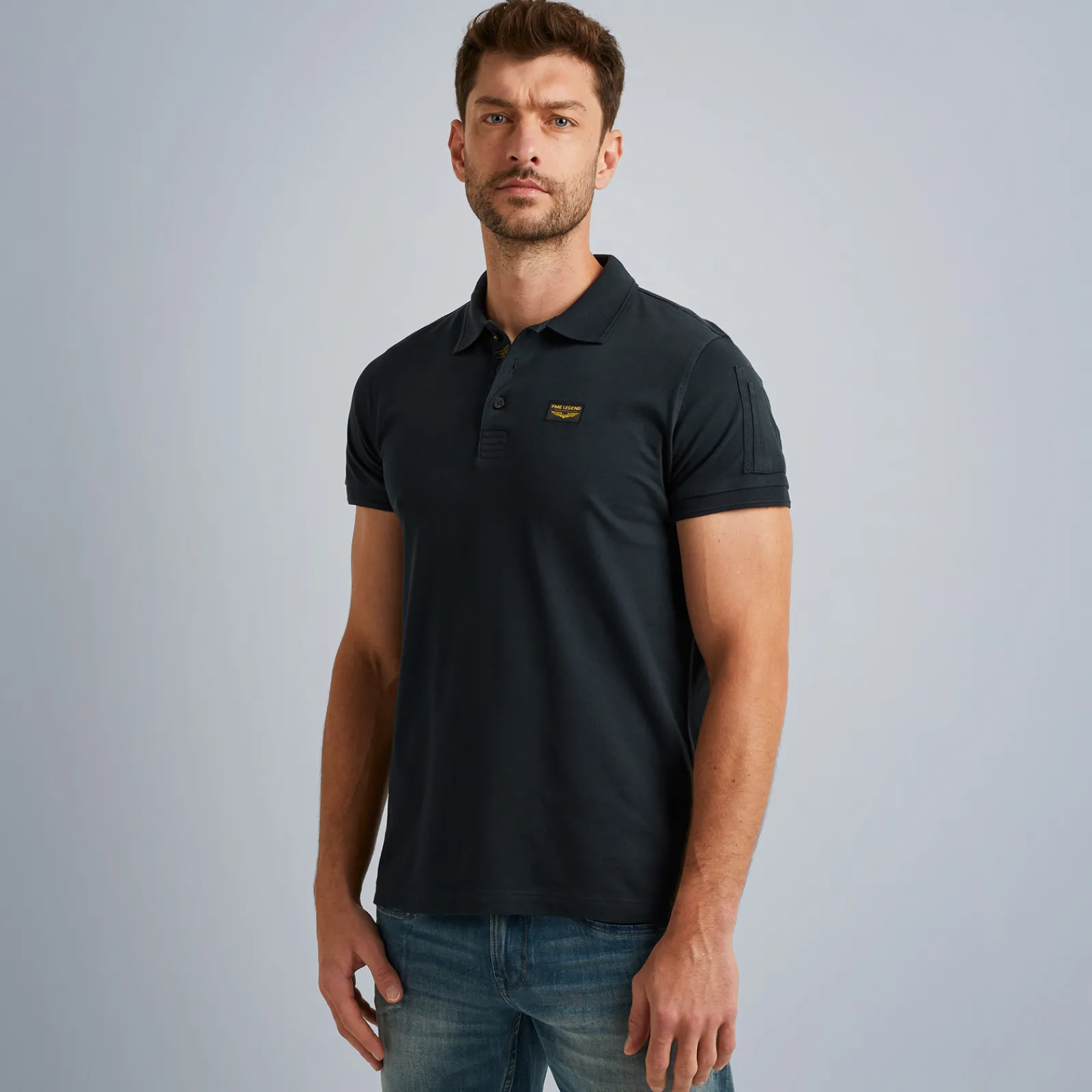 PME Legend Tops*Short Sleeve Trackway Polo Blue
