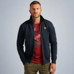 PME Legend Tops*Sweat Jacket In Terry Fabric Blue