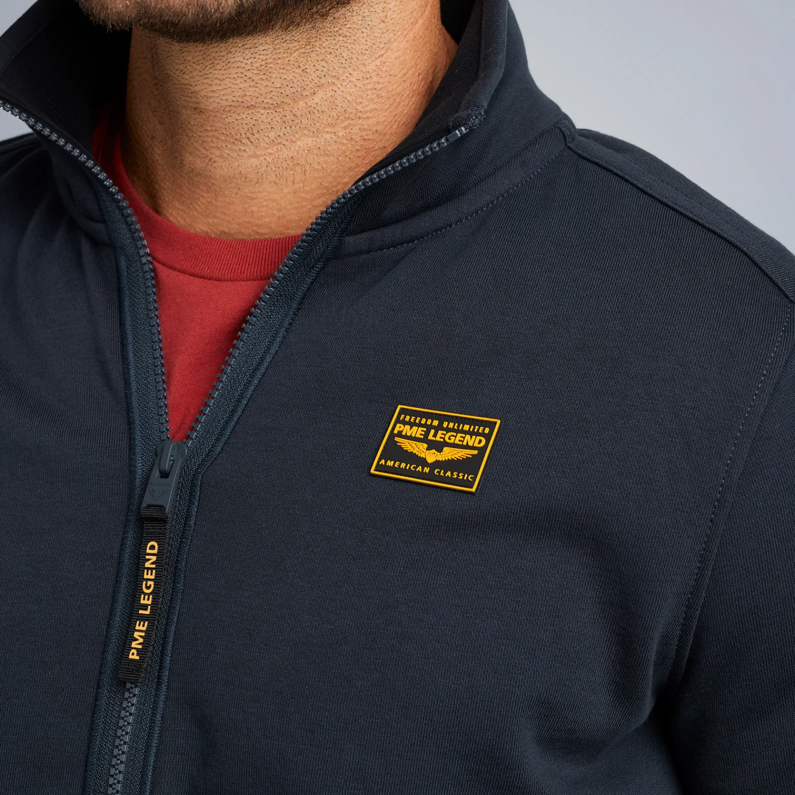 PME Legend Tops*Sweat Jacket In Terry Fabric Blue