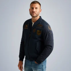PME Legend Tops*Sweat Jacket With Badges Blue