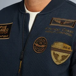 PME Legend Tops*Sweat Jacket With Badges Blue