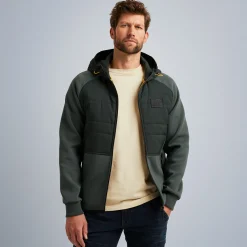 PME Legend Tops*Sweat Jacket With Hood Green