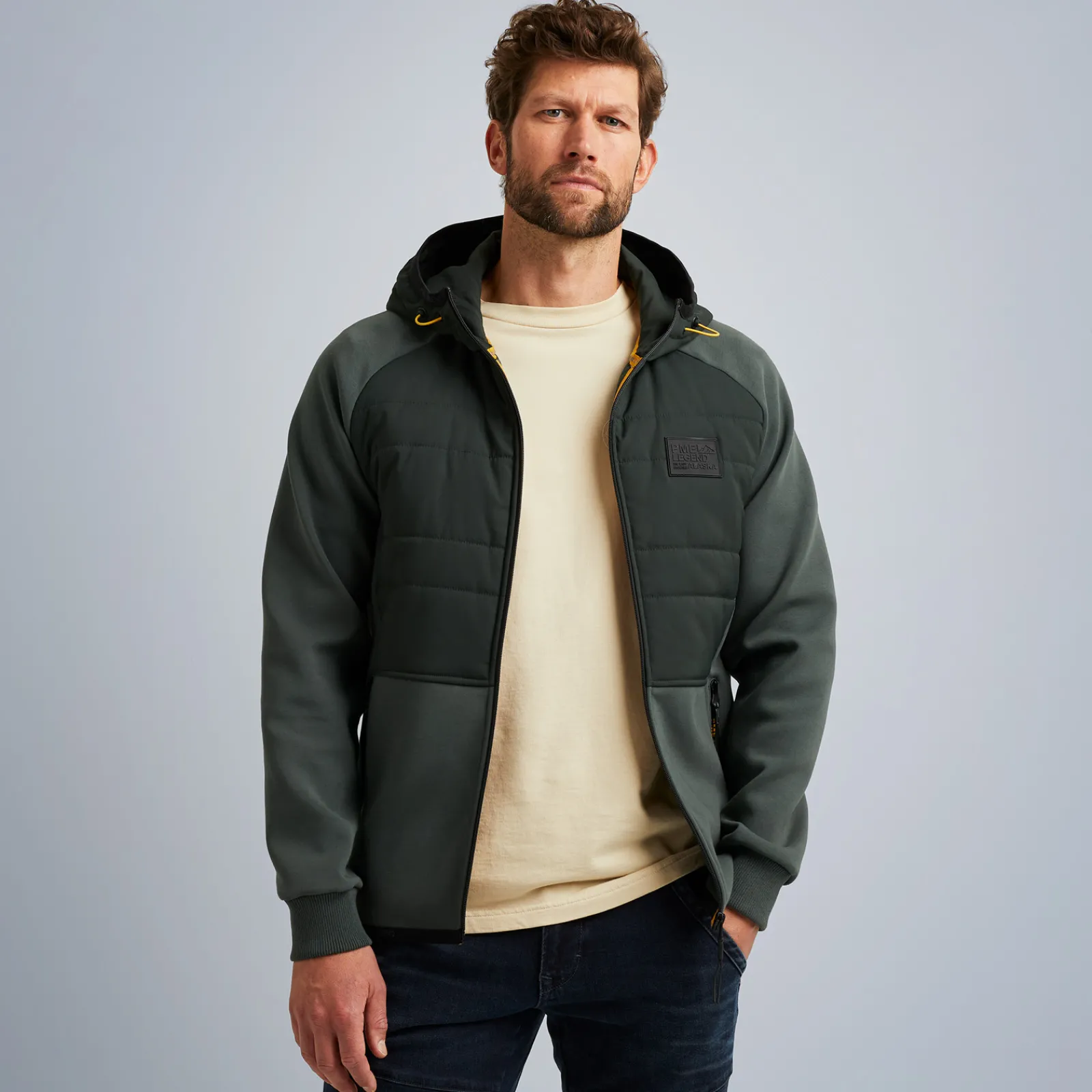 PME Legend Tops*Sweat Jacket With Hood Green