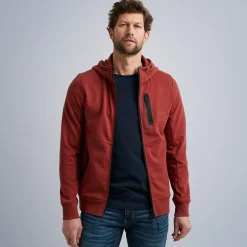 PME Legend Tops*Sweat Jacket With Hood Red