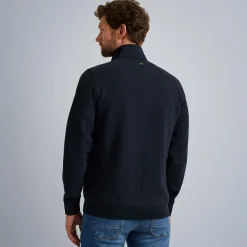 PME Legend Tops*Sweat Jacket With Waffle Texture Blue