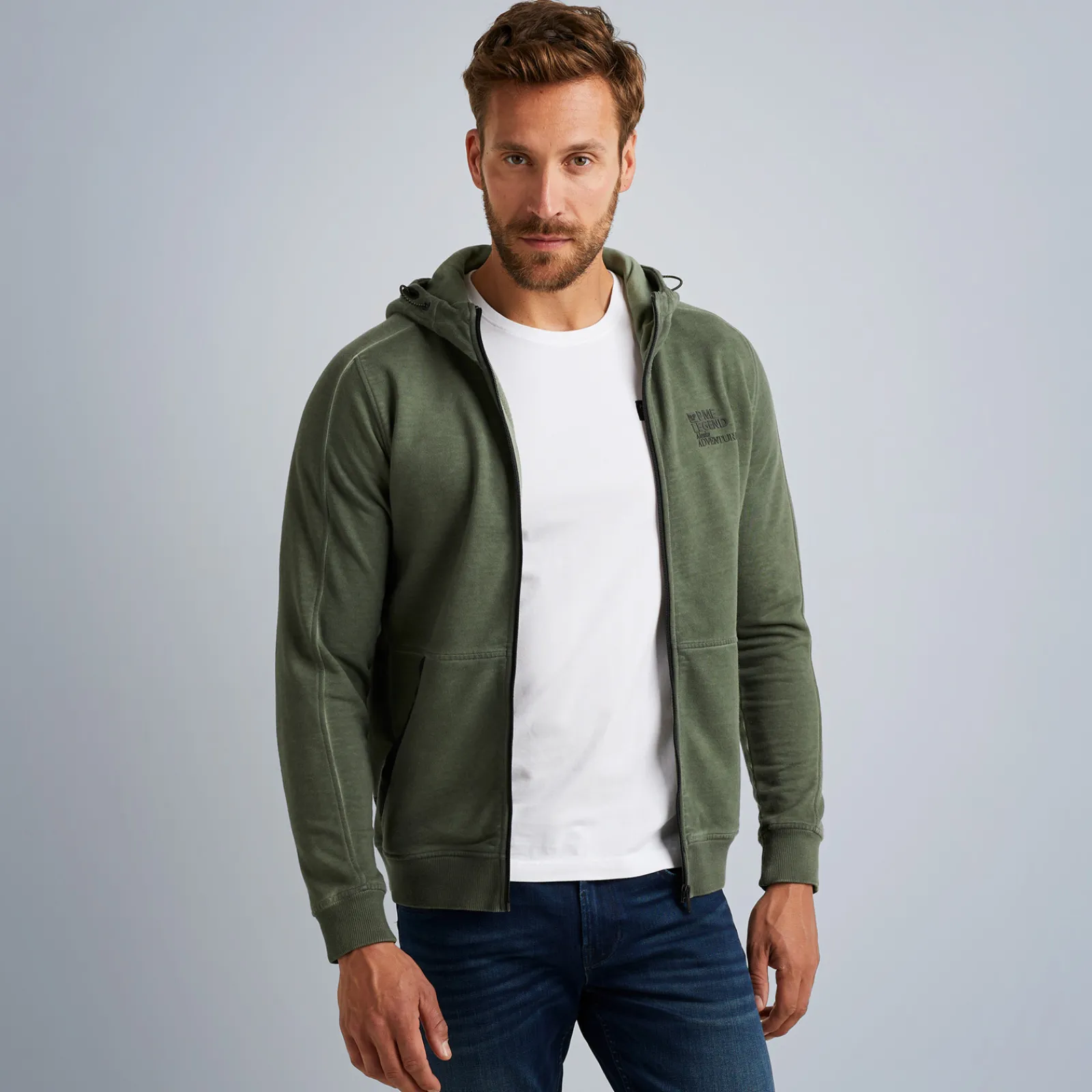 PME Legend Tops*Sweat Jacket With Zipper Green
