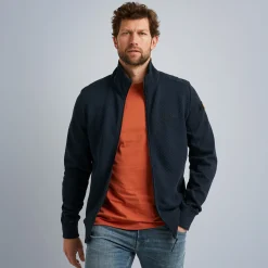 PME Legend Tops*Sweat Jacket With Zipper Blue