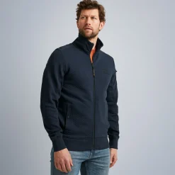 PME Legend Tops*Sweat Jacket With Zipper Blue