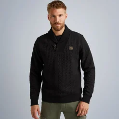 PME Legend Tops*Sweatshirt With Cable Pattern Black