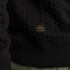 PME Legend Tops*Sweatshirt With Cable Pattern Black