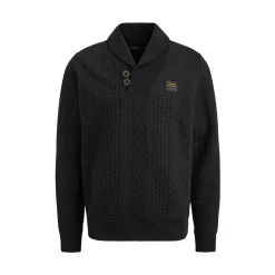 PME Legend Tops*Sweatshirt With Cable Pattern Black