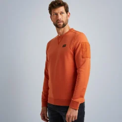 PME Legend Tops*Sweatshirt With Cargo Pocket Orange