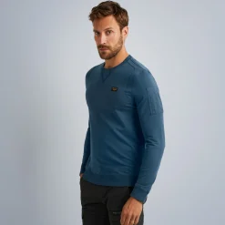 PME Legend Tops*Sweatshirt With Cargo Pocket Blue