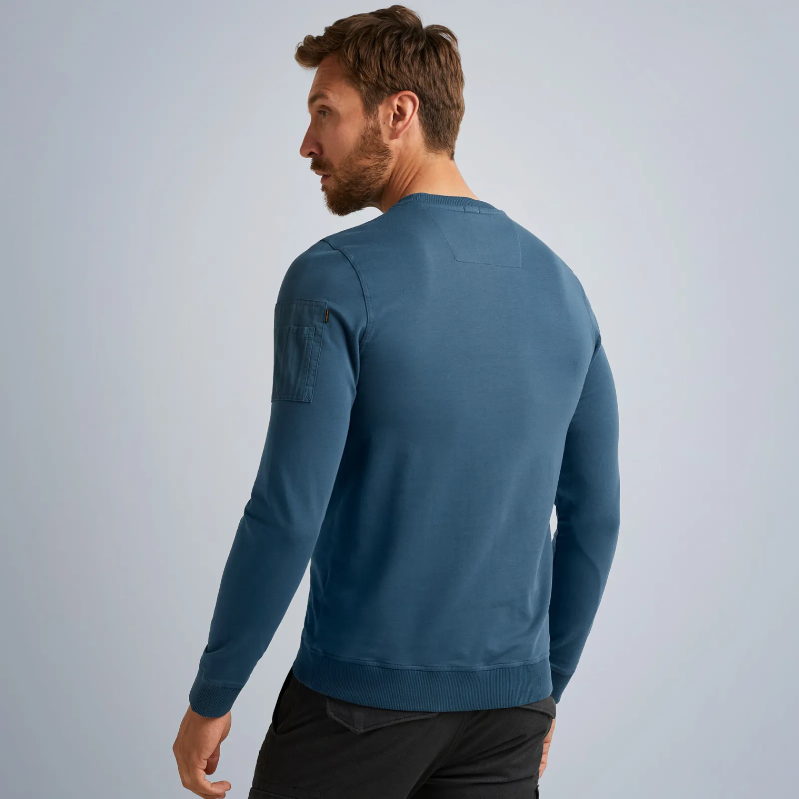 PME Legend Tops*Sweatshirt With Cargo Pocket Blue