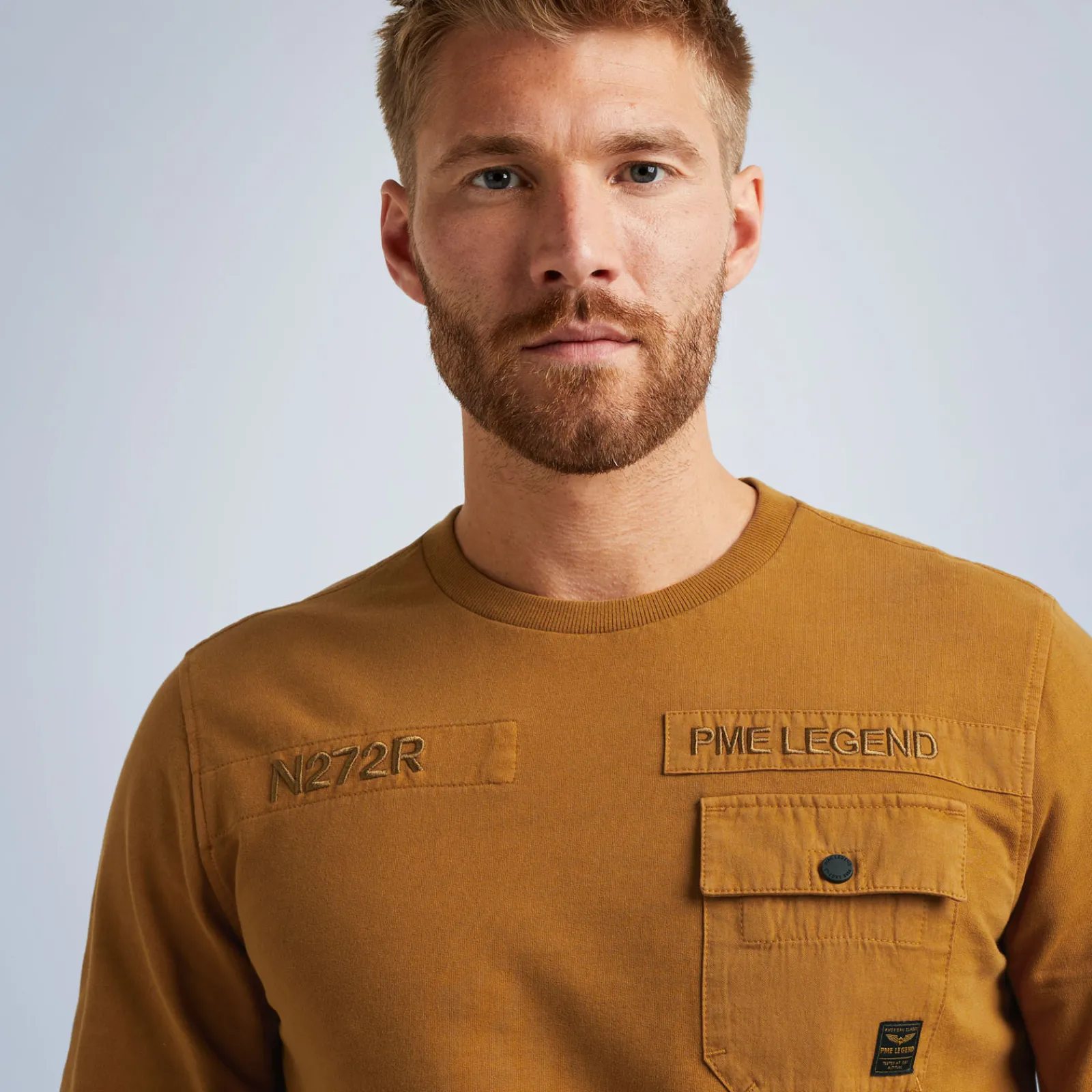 PME Legend Tops*Sweatshirt With Cold-Dye Wash Brown