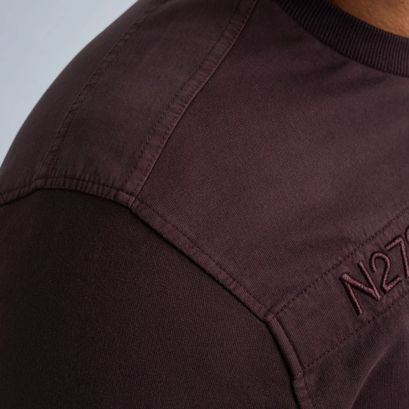 PME Legend Tops*Sweatshirt With Cold-Dye Wash Brown