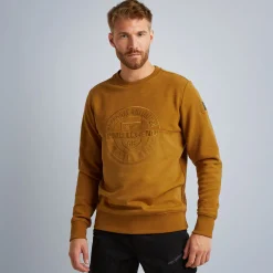 PME Legend Tops*Sweatshirt With Different Textures Brown